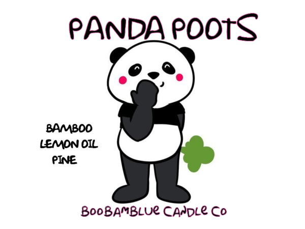 Panda Poots candle fron BooBamBlue Candle Co