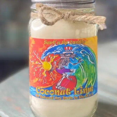 Coconut Lime Surfer Mason Jar Candle- Grateful Dead Inspired Collection