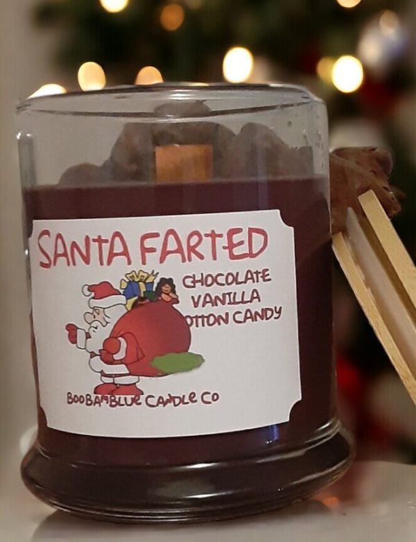 Large Santa Farted Candle