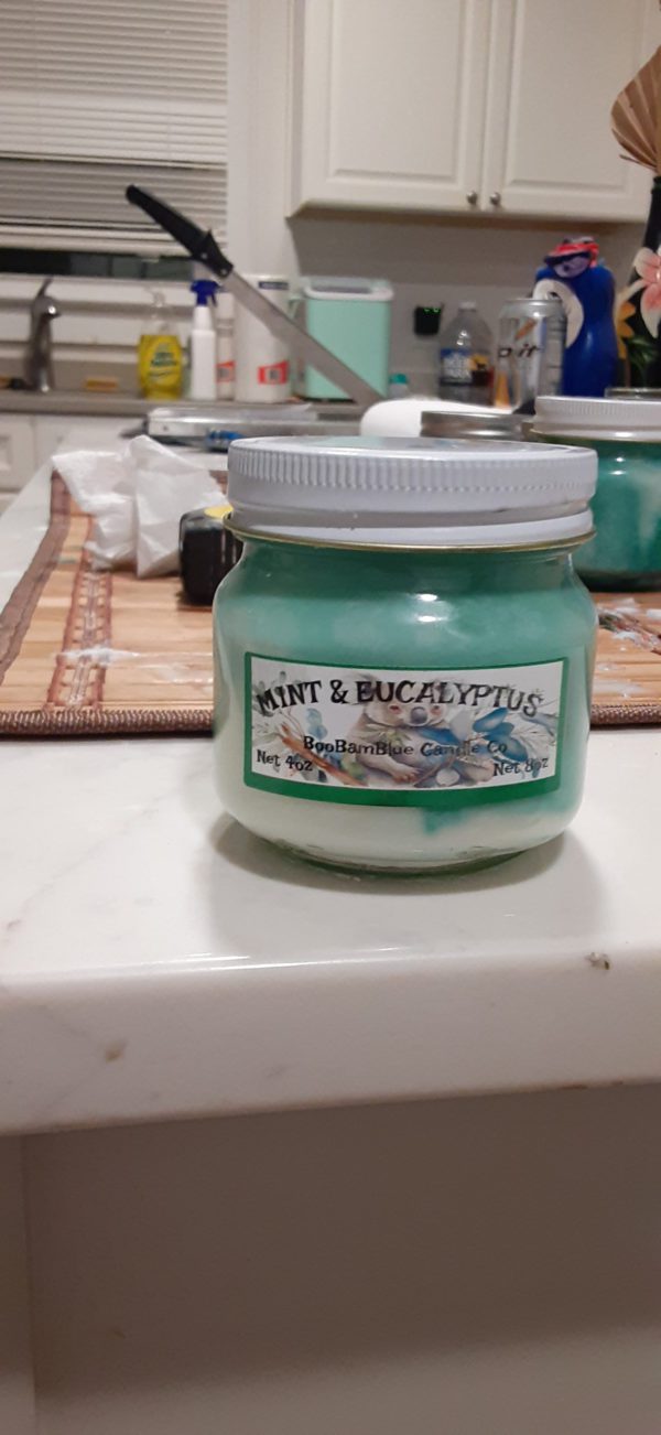 Mint Eucalyptos Candle 4oz mason jar