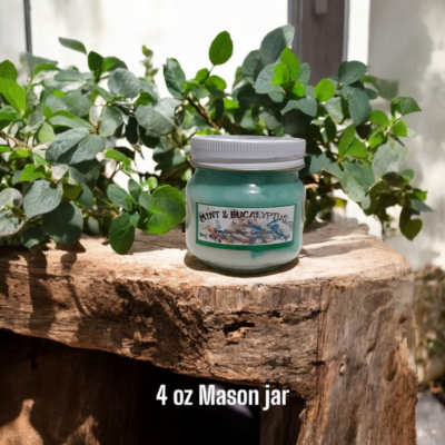 Mint Eucalyptos Candle 4oz mason jar