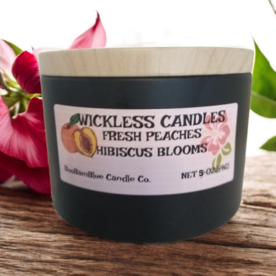 Wickless candle Fresh peaches and Hibiscus blooms