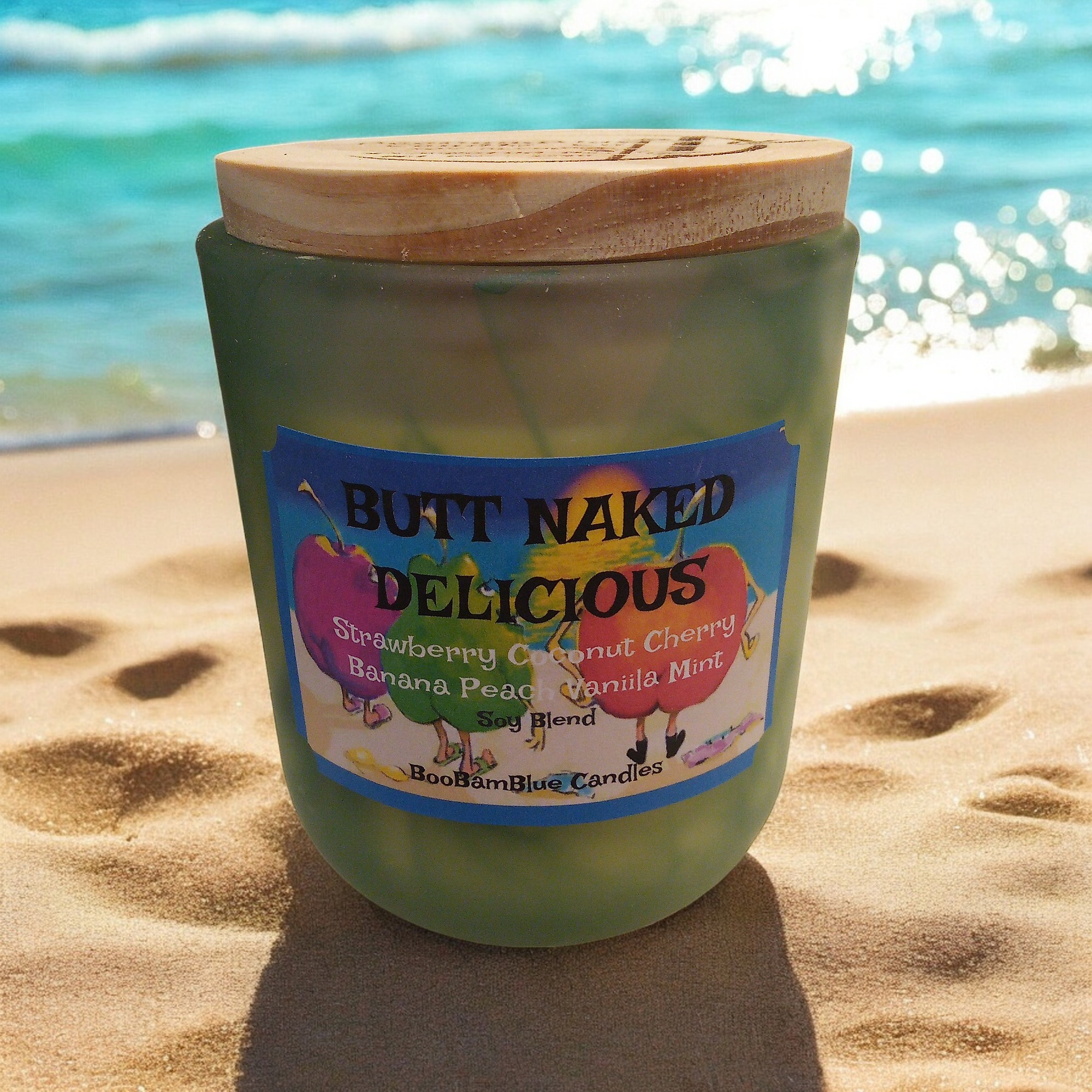 Butt Naked Delicious  14oz Green Swirl Candle