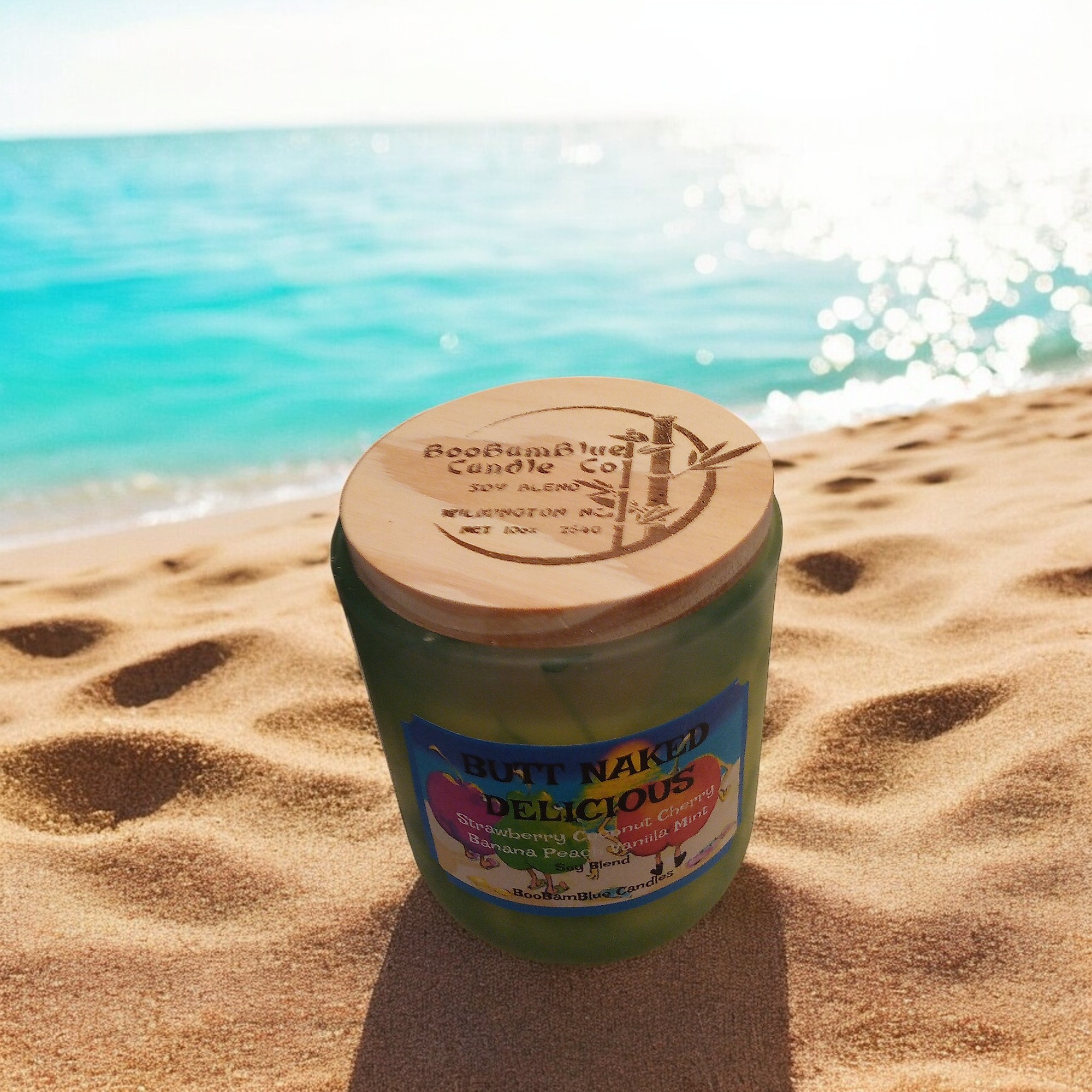 Butt Naked Delicious  14oz Green Swirl Candle